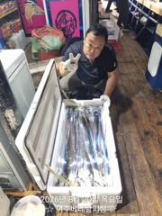 갈치 3지~6지까지 씨알좋은 녀석들이 쿨러가득 나오고 있습니다 화요일자리여유 갈수록 씨알이 좋아지네요 쿨러가득 채우러 가실분들 미리미리 연락주세요
