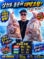 [사천] 돌문어~26일6분~굿조황~내일예약받습니다.