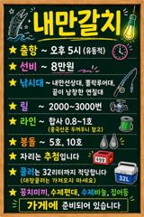 내만갈치~3지급갈치까지!바글바글!밤새 쏟아지고,일요일출항(일,월,화,수예약가능)