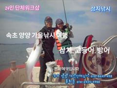 가을여행 24인 단체 워크샵 바다낚시 포인트 삼치 고등어 방어낚시 속초 양양 가을낚시 어종